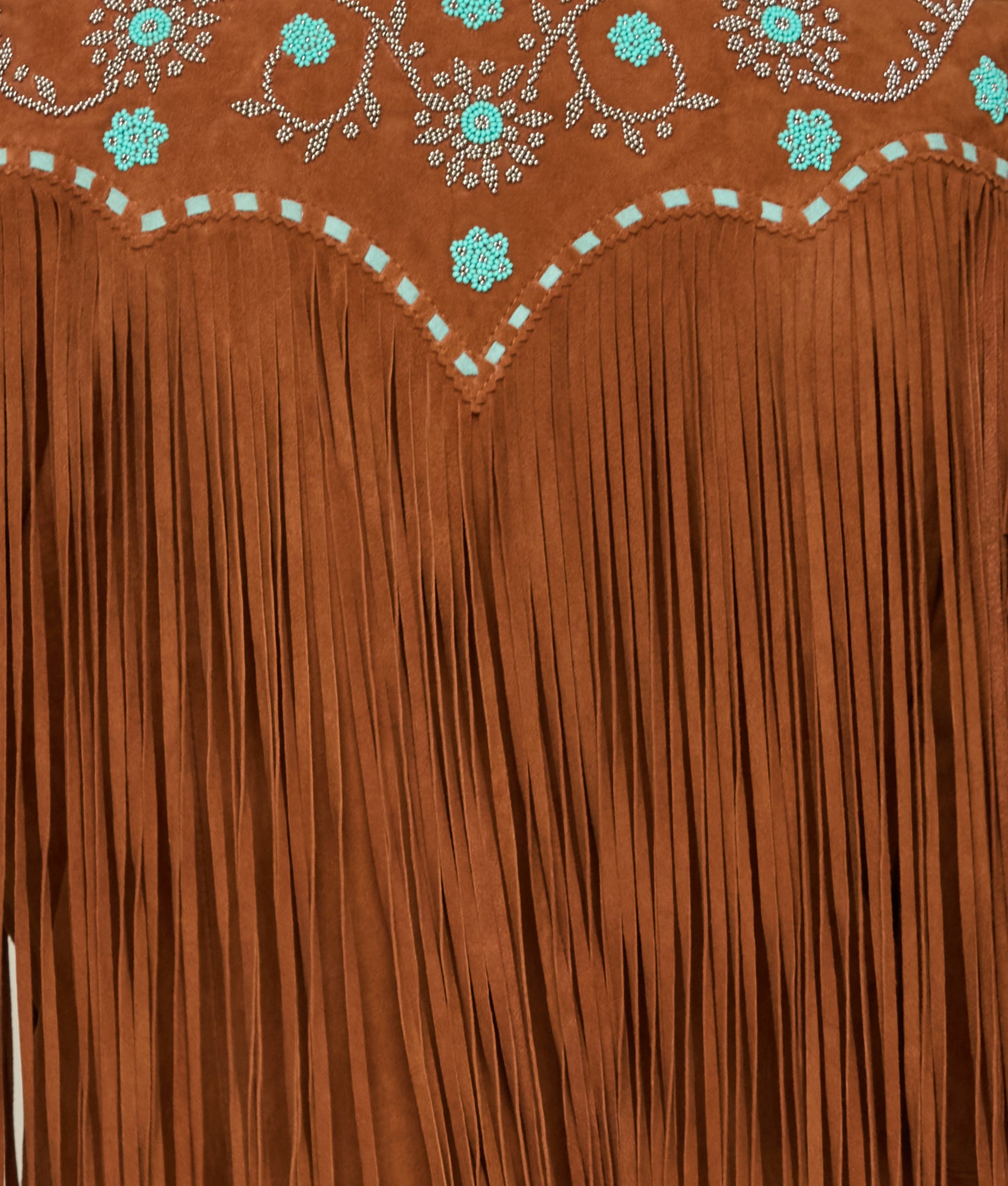 Ellie Beaded Fringe Jacket :: Brown - Image 9