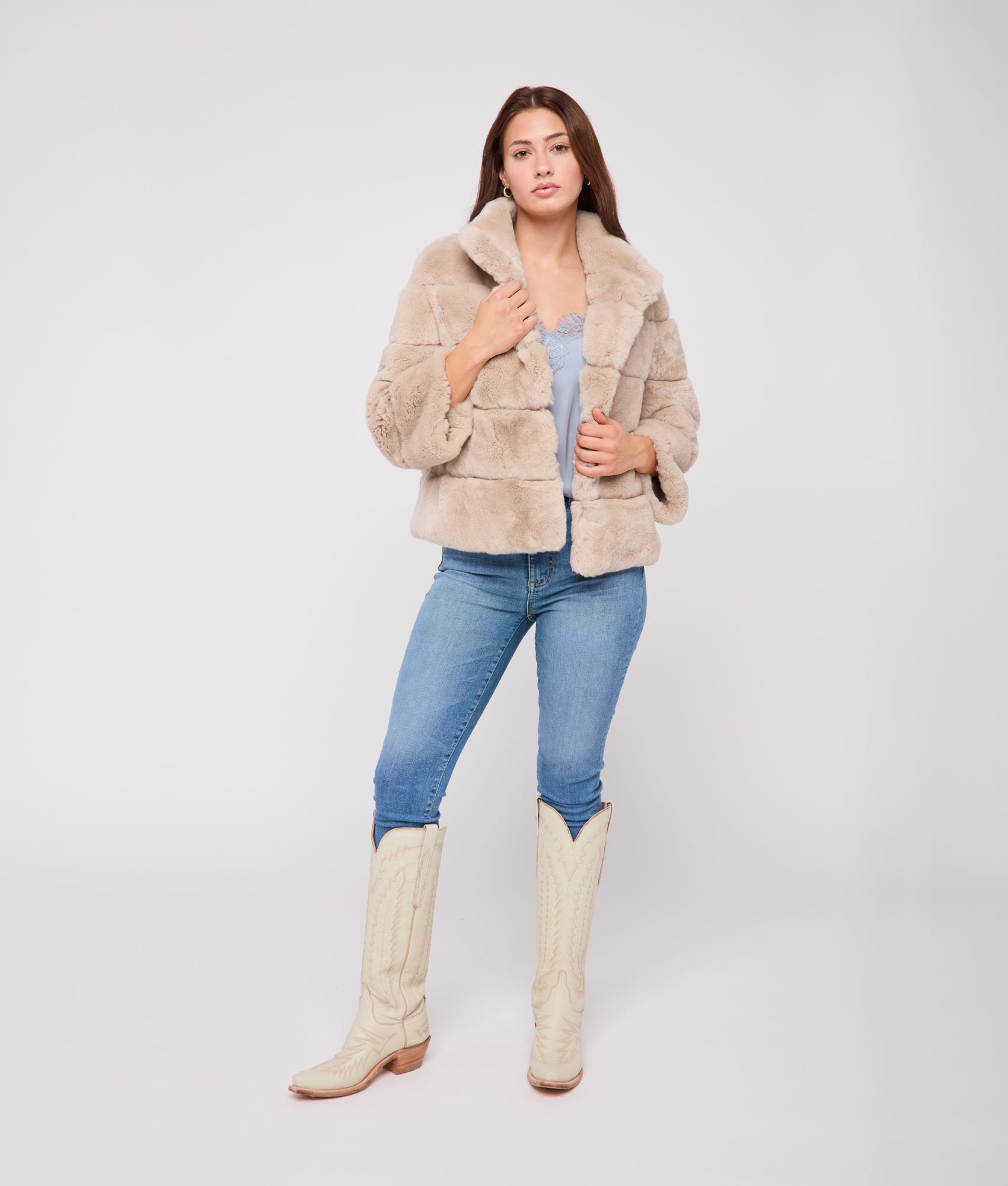 Leona Fur Coat :: Beige - Image 10