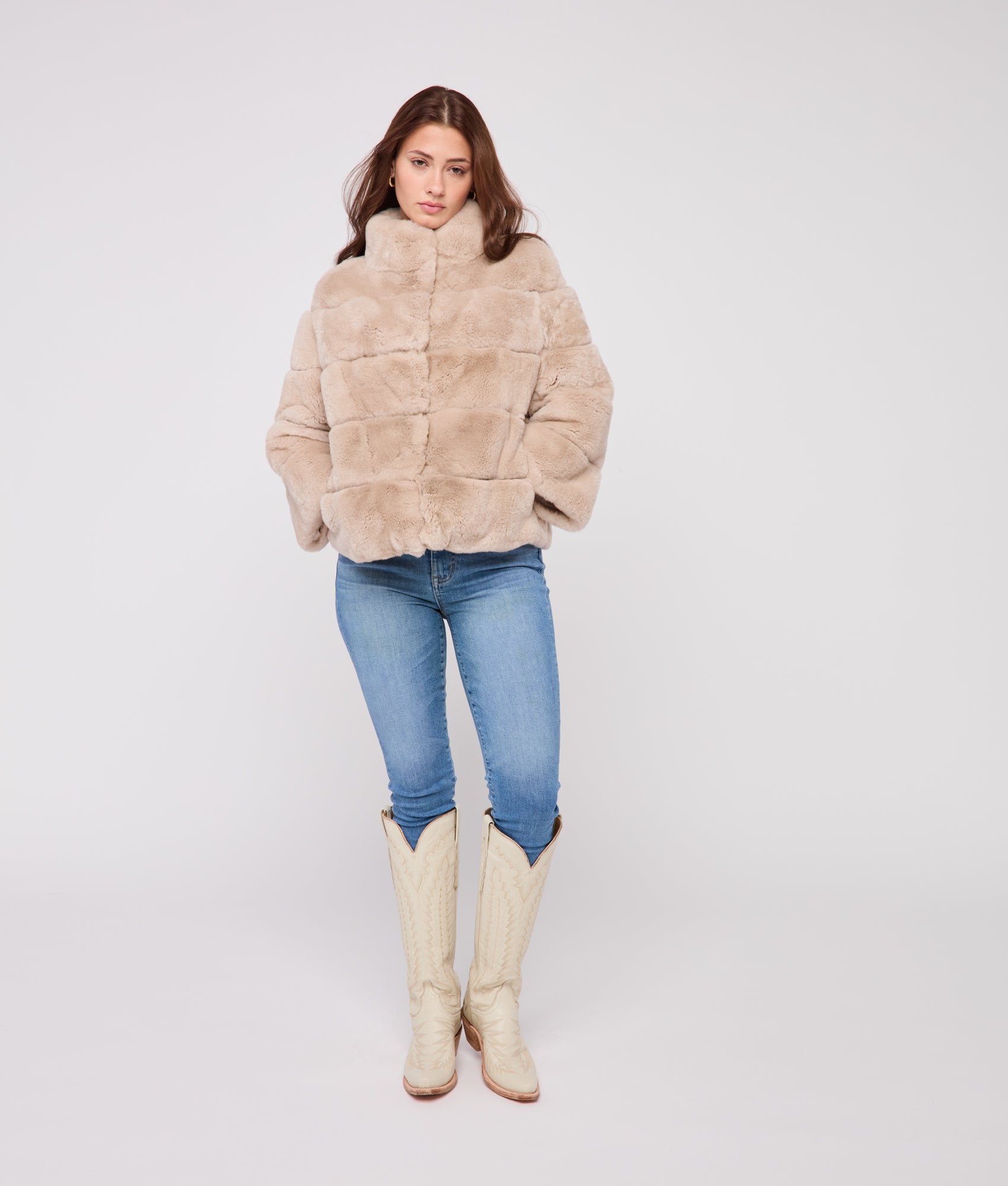 Leona Fur Coat :: Beige - Image 2