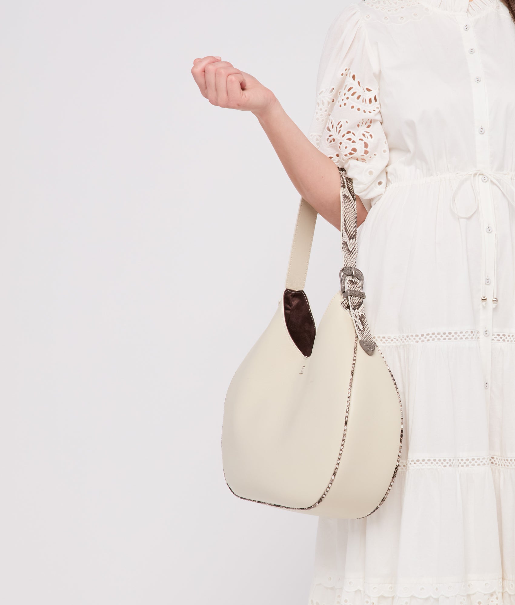 Large Heidi Hobo Bag :: Cream - Image 6