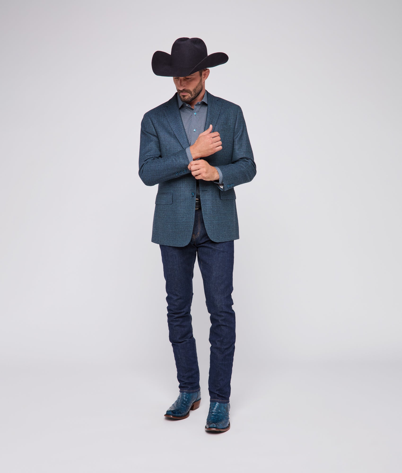 Lucchese Sport Coat :: Teal - Image 4