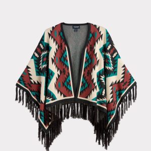 Alpaca Fleece Cape :: Blue/Multi