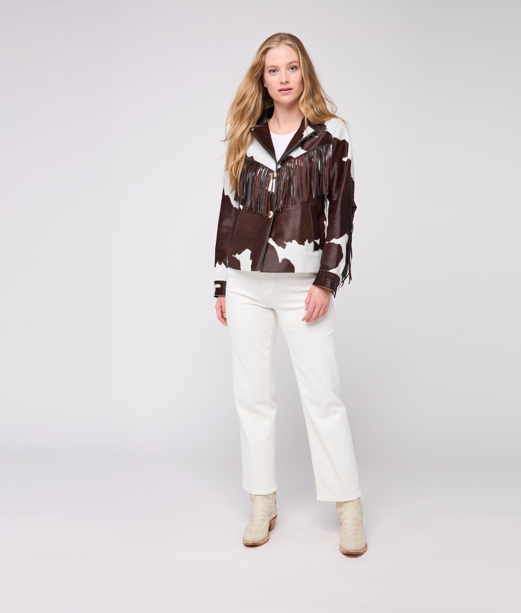 Harper Fringe Jacket :: Brown Mix - Image 2