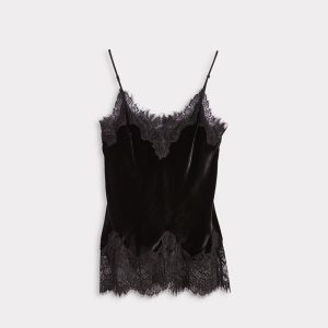 Darlene Velvet Lace Cami :: Black