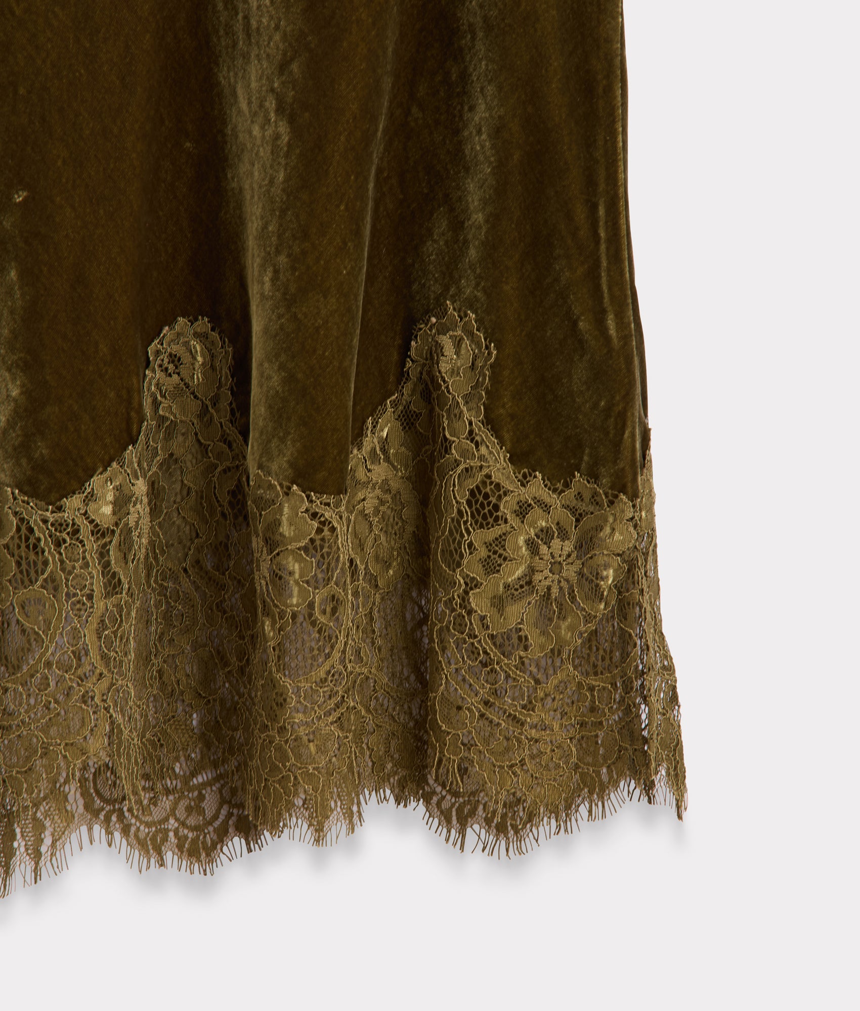 Darlene Velvet Lace Cami :: Olive - Image 9