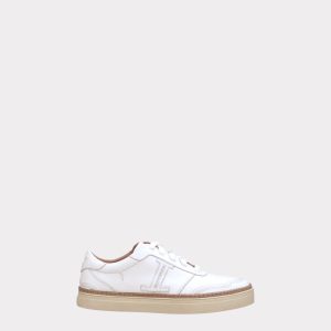 Double L Lace Up Sneakers :: White