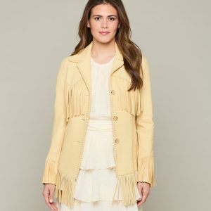 Tallulah Fringe Jacket :: Cream (Smoke)